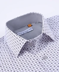 Suslo Couture Men's Slim-Fit Geo-Print Performance Shirt