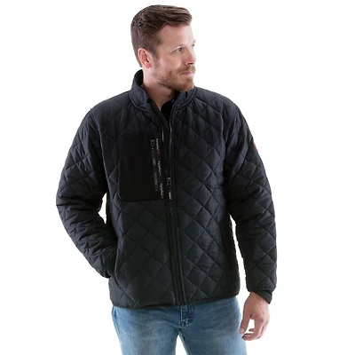 RefrigiWear Men's EnduraQuilt Diamond Quilted Puffer Jacket - Insulated Cold Weather Water-Resistant Winter Coat
