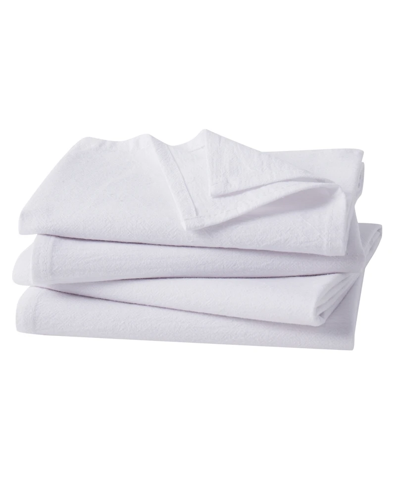 White Flour Sack Kitchen Towel, Set of 4