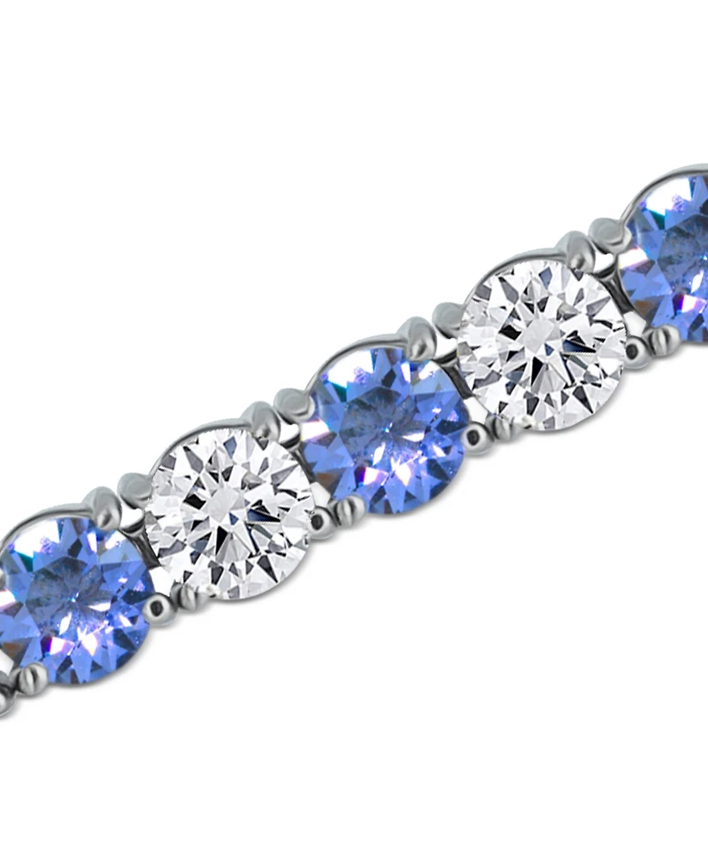 Cubic Zirconia Green Tennis Bracelet in Sterling Silver