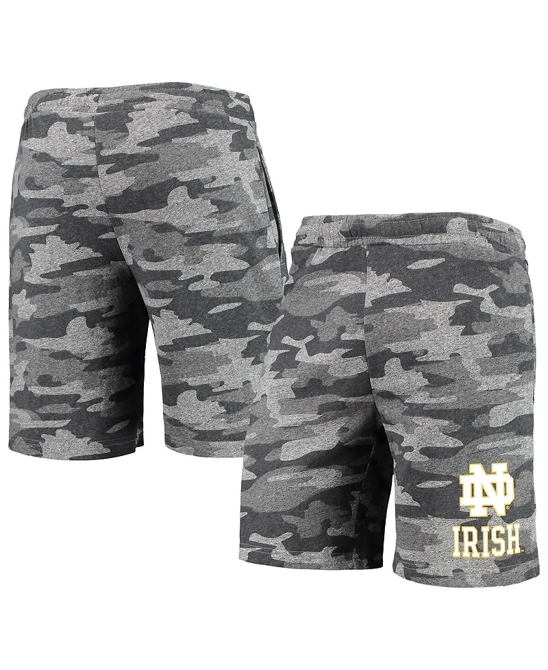 Men's Concepts Sport Charcoal, Gray Notre Dame Fighting Irish Camo Backup Terry Jam Lounge Shorts