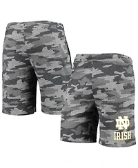 Men's Concepts Sport Charcoal, Gray Notre Dame Fighting Irish Camo Backup Terry Jam Lounge Shorts