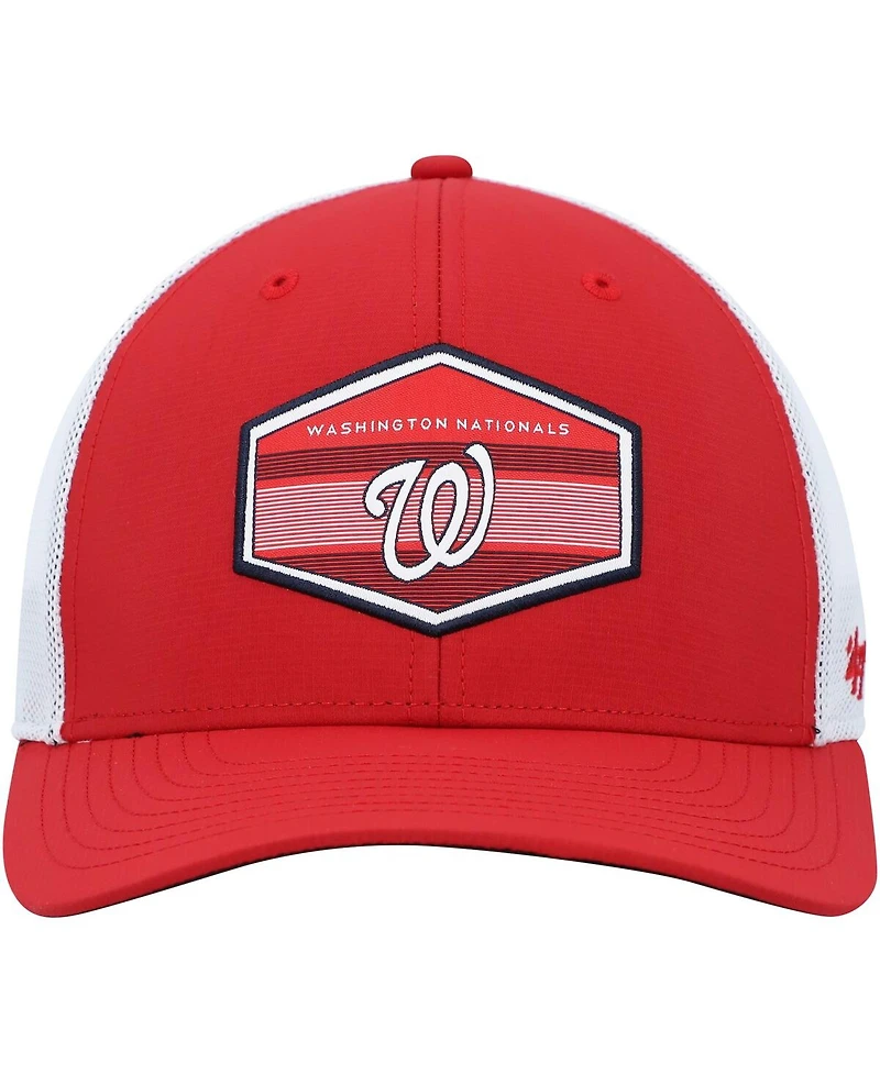 Men's '47 Brand Red, White Washington Nationals Burgess Trucker Snapback Hat