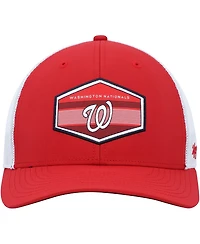 Men's '47 Brand Red, White Washington Nationals Burgess Trucker Snapback Hat