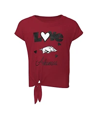 Toddler Girls Cardinal, Black Arkansas Razorbacks Forever Love Team T-shirt and Leggings Set