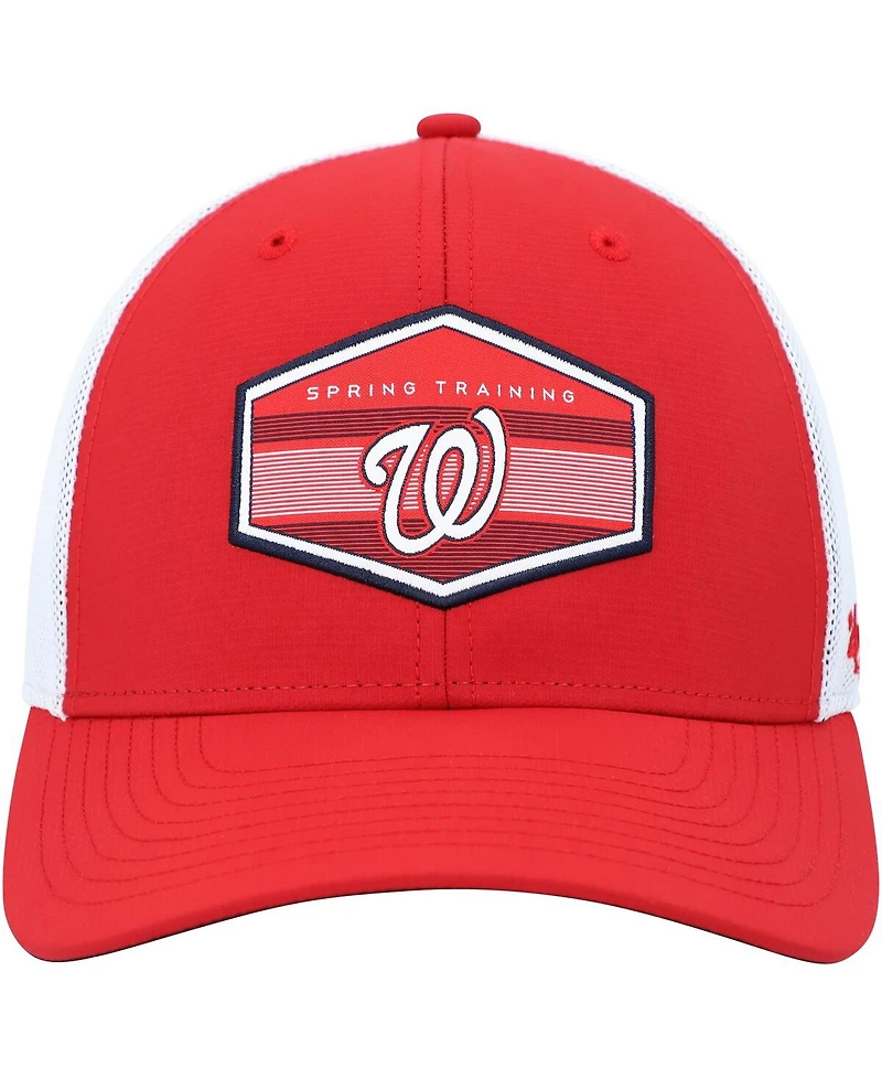 Men's '47 Brand Red, White Washington Nationals Spring Training Burgess Trucker Snapback Hat