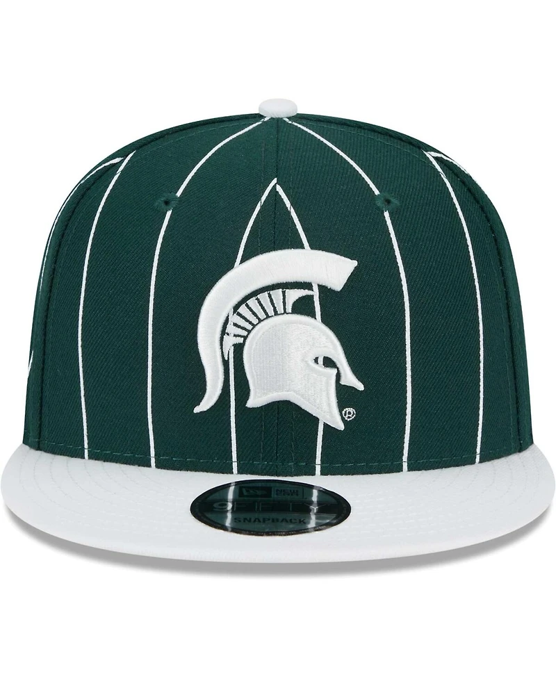 Men's New Era Green, White Michigan State Spartans Vintage-Like 9FIFTY Snapback Hat