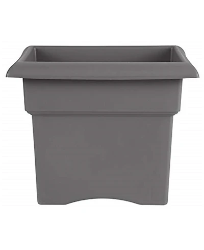 Bloem Veranda Deck Box Planter Square VER18908, Charcoal Gray, 18"