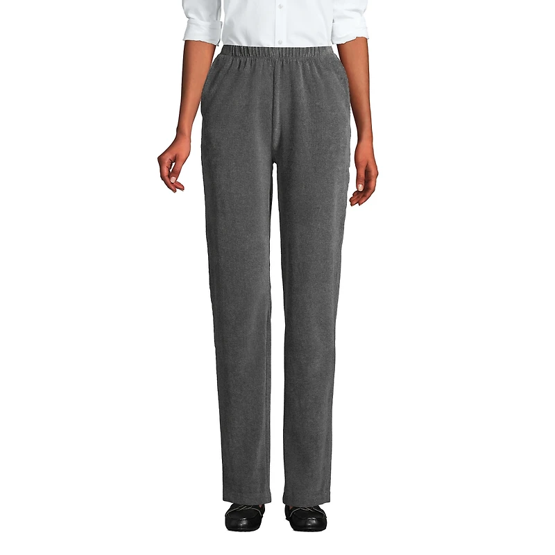 Lands' End Petite Sport Knit High Rise Corduroy Elastic Waist Pants