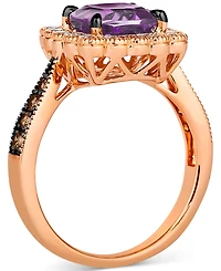 Le Vian Grape Amethyst (2-1/5 ct. t.w.) & Diamond (1/2 ct. t.w.) Halo Ring in 14k Rose Gold
