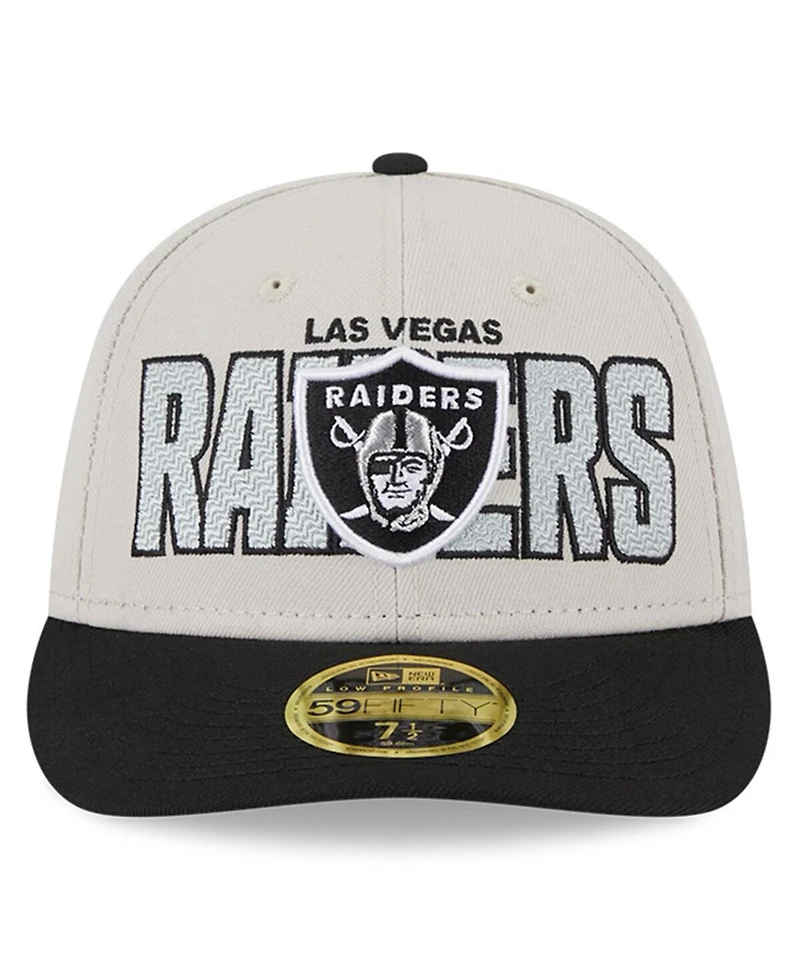 Men's New Era Stone, Black Las Vegas Raiders 2023 Nfl Draft Low Profile 59FIFTY Fitted Hat