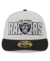 Men's New Era Stone, Black Las Vegas Raiders 2023 Nfl Draft Low Profile 59FIFTY Fitted Hat