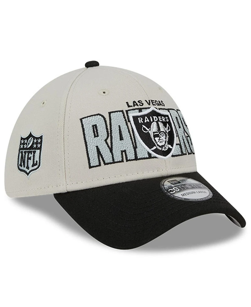 Men's New Era Stone, Black Las Vegas Raiders 2023 Nfl Draft 39THIRTY Flex Hat