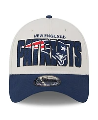 Men's New Era Stone, Navy England Patriots 2023 Nfl Draft 39THIRTY Flex Hat