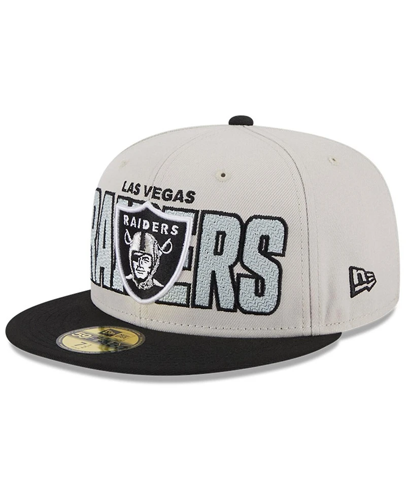 Men's New Era Stone, Black Las Vegas Raiders 2023 Nfl Draft On Stage 59FIFTY Fitted Hat