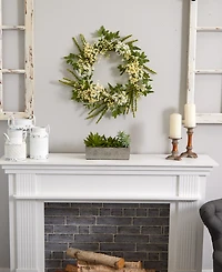Nearly Natural Artificial Succulent Garden with Concrete Planter