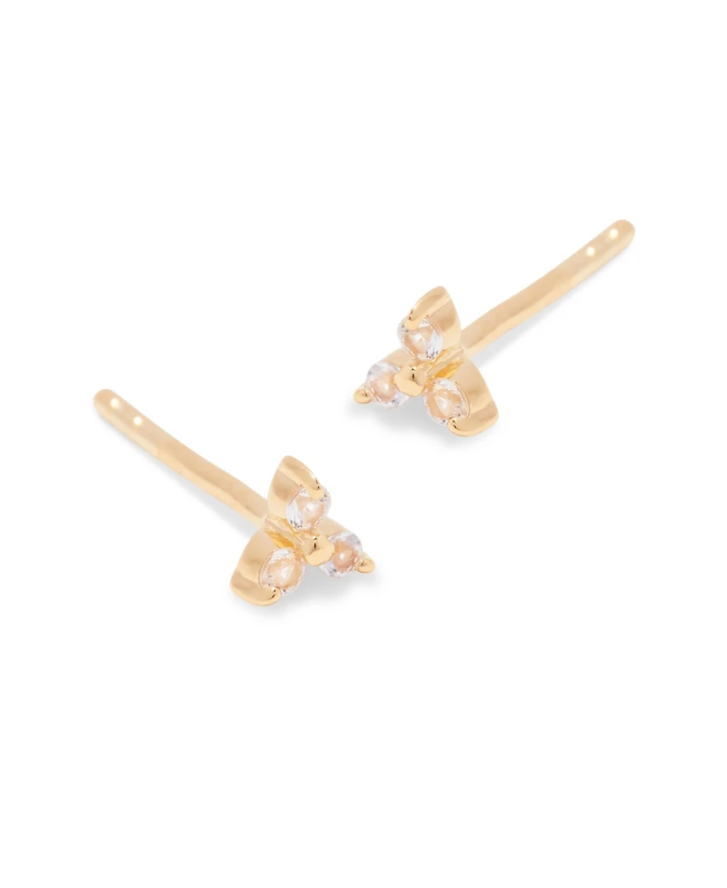 brook & york White Topaz 14K Gold-Plated Vermeil Leighton Earrings