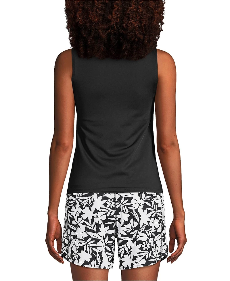 Lands' End Women's Mastectomy High Neck Upf 50 Sun Protection Modest Tankini Swimsuit Top
