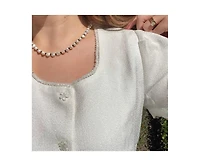 18K Gold Plated Freshwater Pearl with Black Japanese Beads - Victoria Necklace 17" For Women