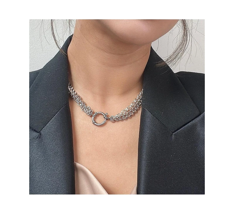 Platinum Plated Brass - Niki Necklace 17" For Women