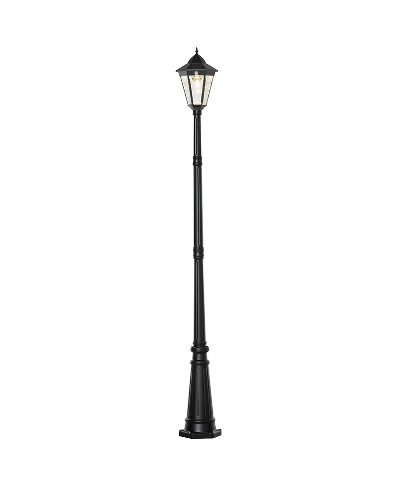 Outsunny 8' Outdoor Solar Light Post, Motion Activated Lamp, for Garden,
