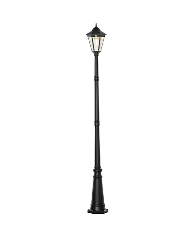 Outsunny 8' Outdoor Solar Light Post, Motion Activated Lamp, for Garden,