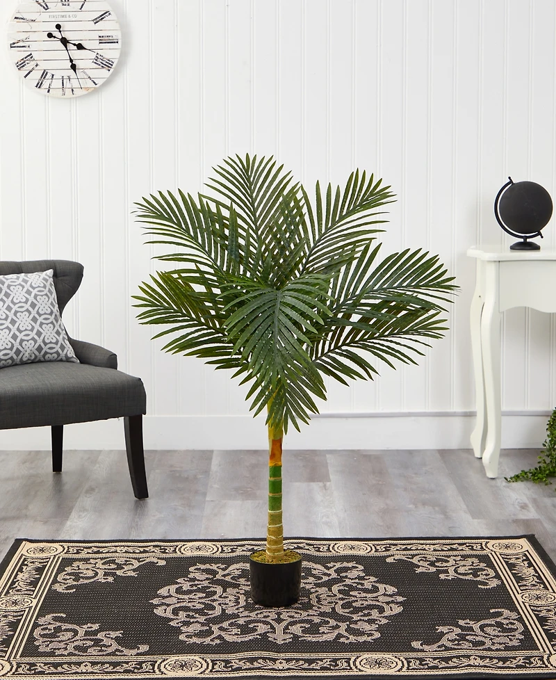4' Single Stalk Gold-Tone Cane Artificial Palm Tree