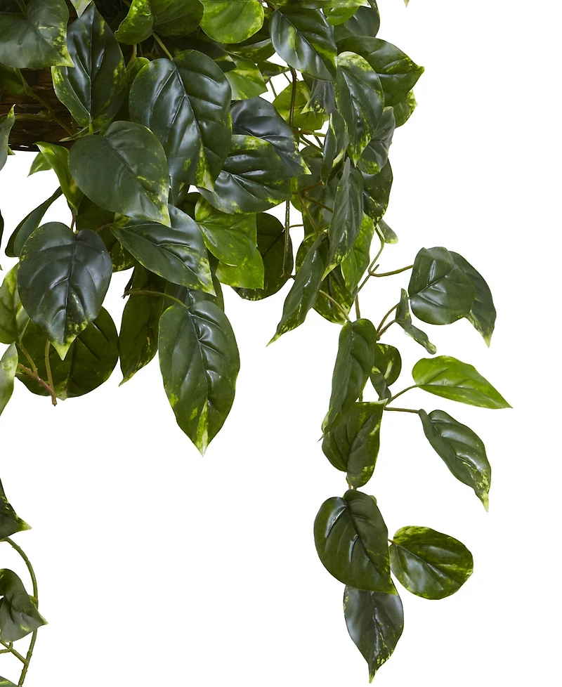 Nearly Natural Pothos Uv-Resistant Indoor/Outdoor Artificial Plant Hanging Basket