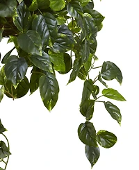 Nearly Natural Pothos Uv-Resistant Indoor/Outdoor Artificial Plant Hanging Basket