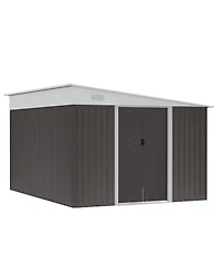 Outsunny 11' x 9' Metal Outdoor Storage Shed with Lockable Doors,