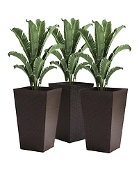Outsunny Set of 3 Tall Planters, Indoor and Outdoor Flower Pot Set