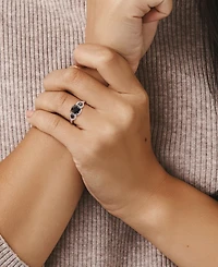 Black Diamond (1-3/4 ct. t.w.) White (1/4 3-Stone Halo Engagement Ring 14k Gold
