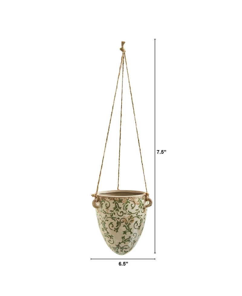 2' Tuscan Hanging Ceramic Scroll Planter