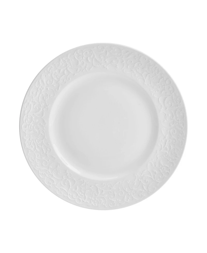 Mikasa Embossed Parchment Bone China 18 Piece Dinnerware Set, Service for 6