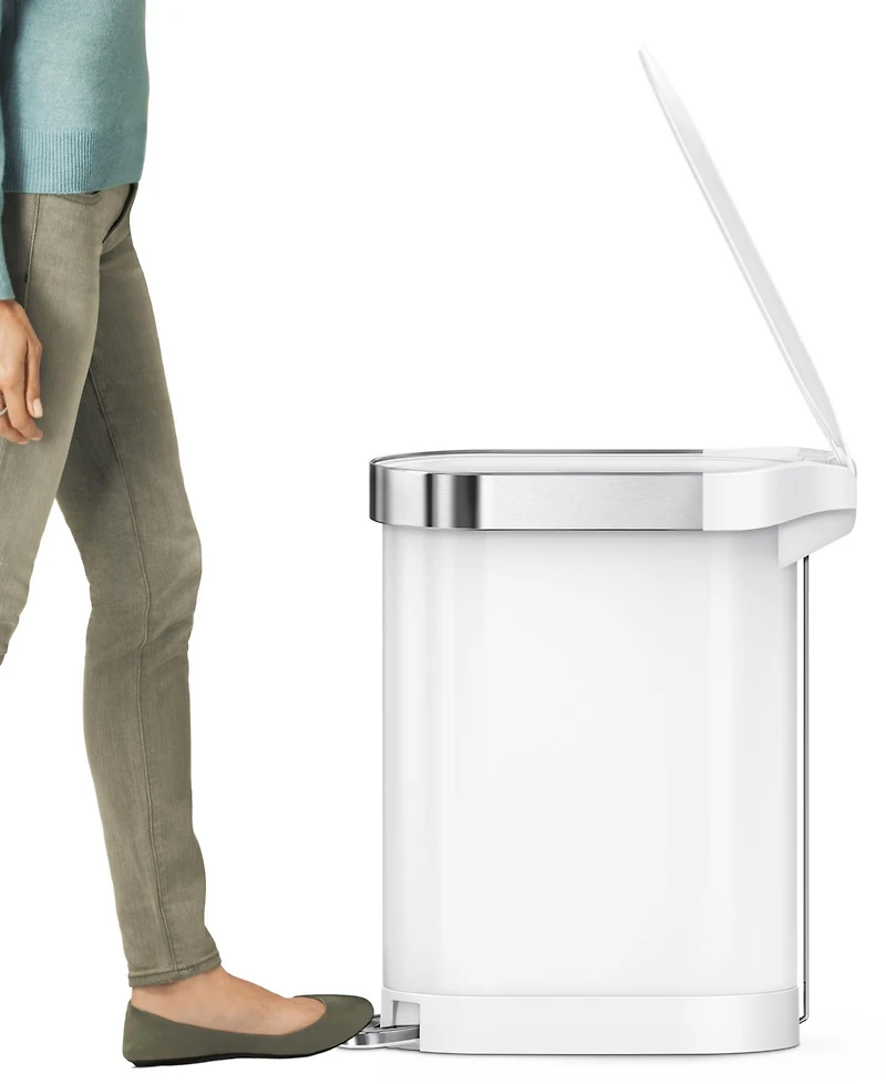 simplehuman 45 Liter Slim Kitchen Trash Can with Liner Pocket
