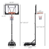 Soozier Basketball Sd for Kids & Height Adjustable w/ Fillable Bottom Base