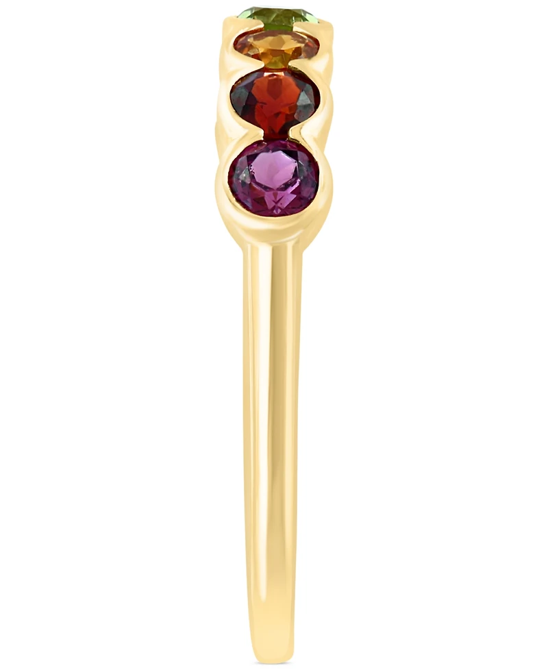 Effy Multi-Gemstone Scalloped Band (7/8 ct. t.w.) in 14k Gold-Plated Sterling Silver