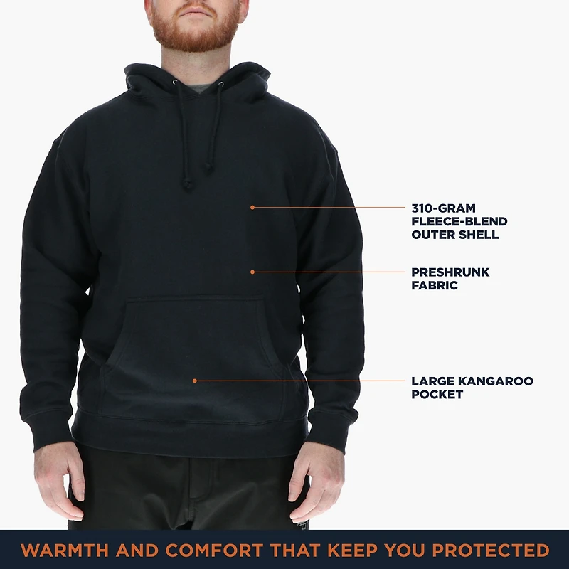 RefrigiWear Men's Fleece Hoodie - Warm Pullover with Kangaroo Pocket