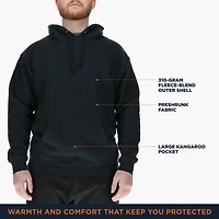 RefrigiWear Men's Fleece Hoodie - Warm Pullover with Kangaroo Pocket