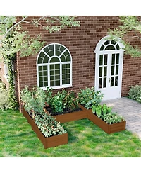 Outsunny Raised Garden Bed Set of 5 Diy Large Wooden Planters Box,