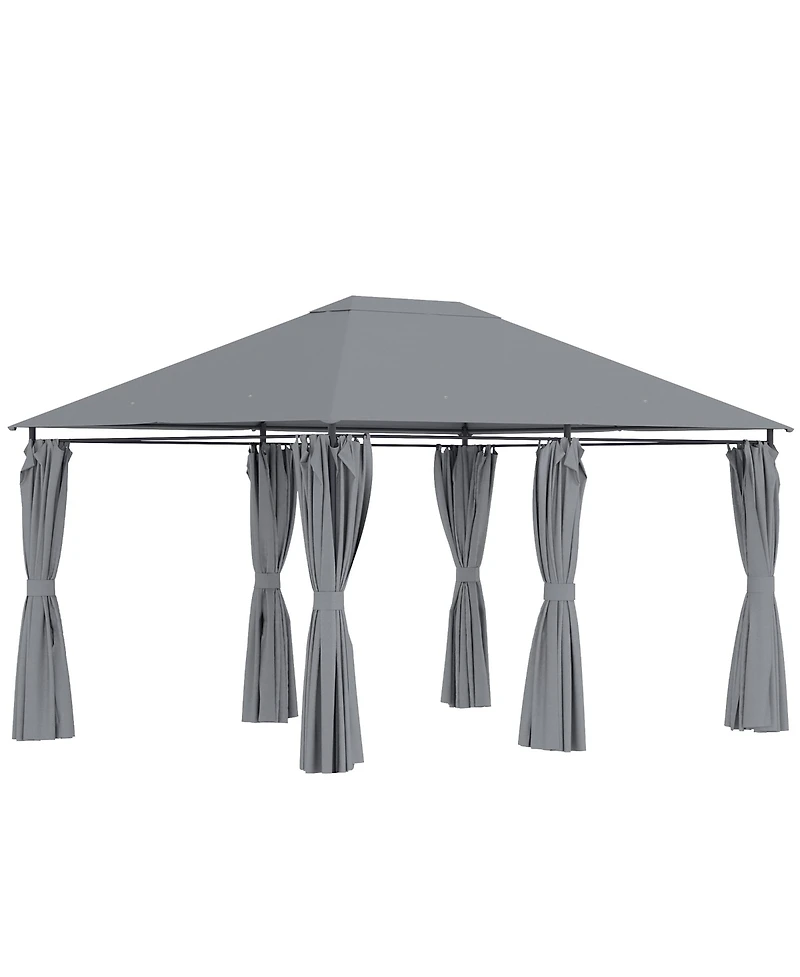 Outsunny 10' x 13' Patio Gazebo, Canopy with 6 Sidewalls,