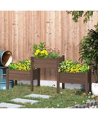 Outsunny 73" x 18" x 32" 3 Box Raised Garden Bed for Vegetables