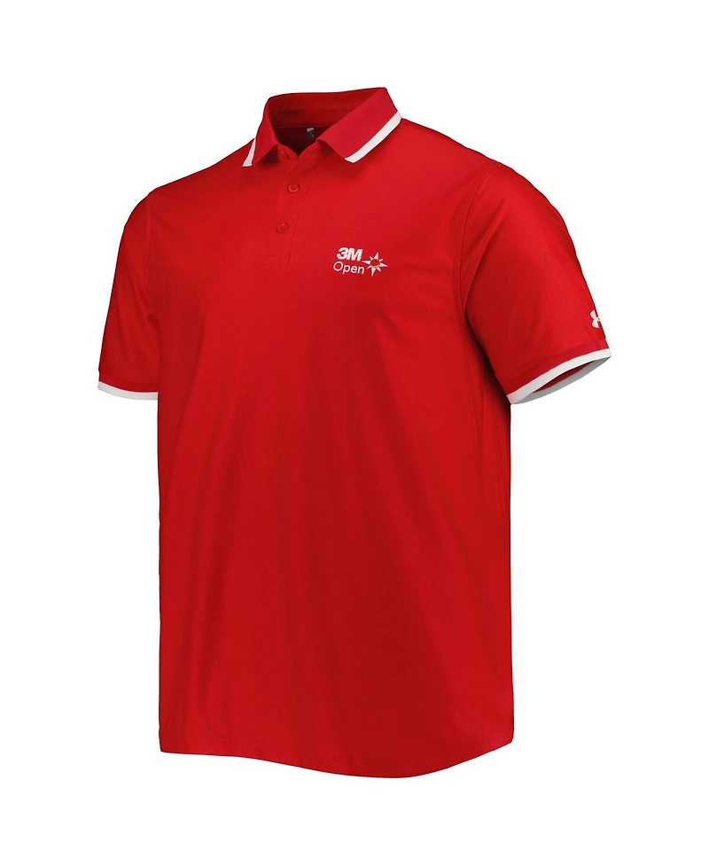 Men's Under Armour Red 3M Open Playoff 2.0 Pique Performance Polo Shirt