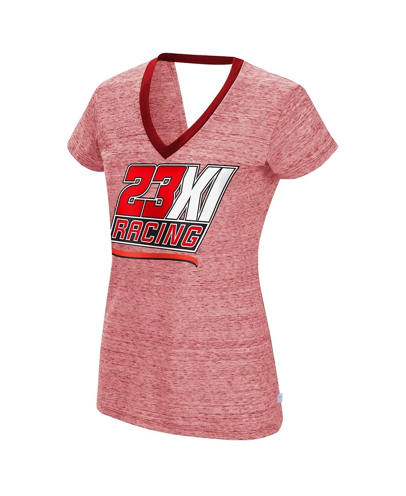 Women's Touch Heather Red 23XI Racing Halftime Back Wrap T-shirt