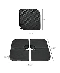 Outsunny 4-Piece 175lb Cantilever Patio Umbrella Base Weights for Offset Hanging Umbrella, Fasteners, Hdpe Water or Sand Filled Umbrella Weights for C