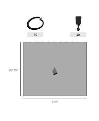 Outsunny 10' x 10' Universal Gazebo Sidewall Set with 4 Panels, 40 Hooks/C-Rings Included for Pergolas & Cabanas, Light Gray