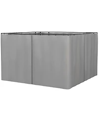 Outsunny 10' x 10' Universal Gazebo Sidewall Set with 4 Panels, 40 Hooks/C-Rings Included for Pergolas & Cabanas, Light Gray