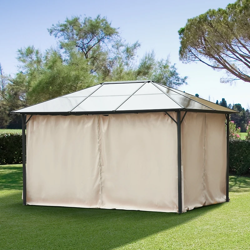 Outsunny 9.84' x 13.1' Gazebo Sidewall Set with Hooks/C-Rings