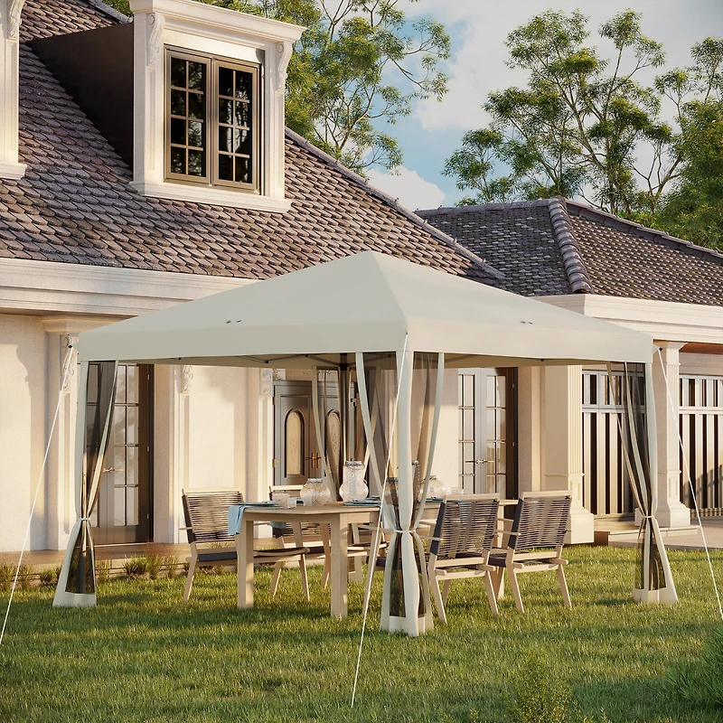 Outsunny 10' x 10' Pop Up Canopy with 4 Removable Sidewalls