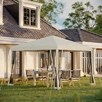 Outsunny 10' x 10' Pop Up Canopy with 4 Removable Sidewalls